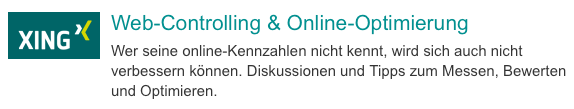 XING Gruppe: Web-Controlling & Online-Optimierung
