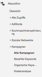 Google Analytics Kampagnenauswertung