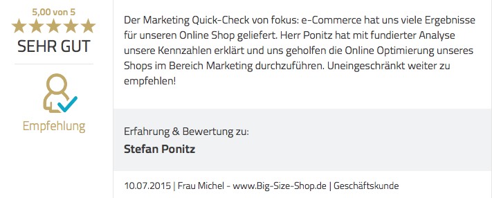 Marekting Quick Check Top Bewertung